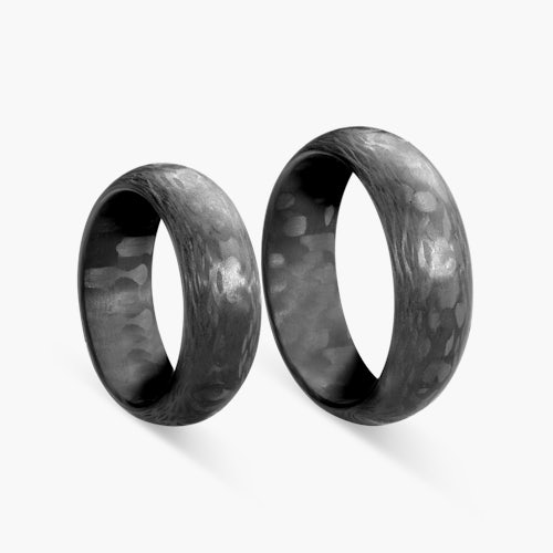 Obrączki ślubne: carbon, półokrągłe, 7 mm